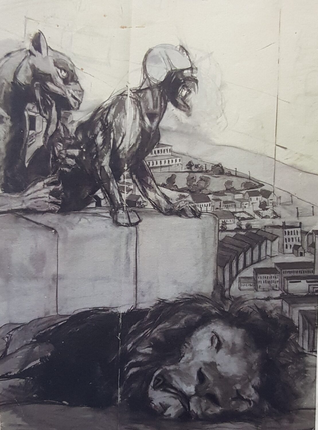 Untitled, Charcoal on lining paper, 244 × 183 cm, 2007